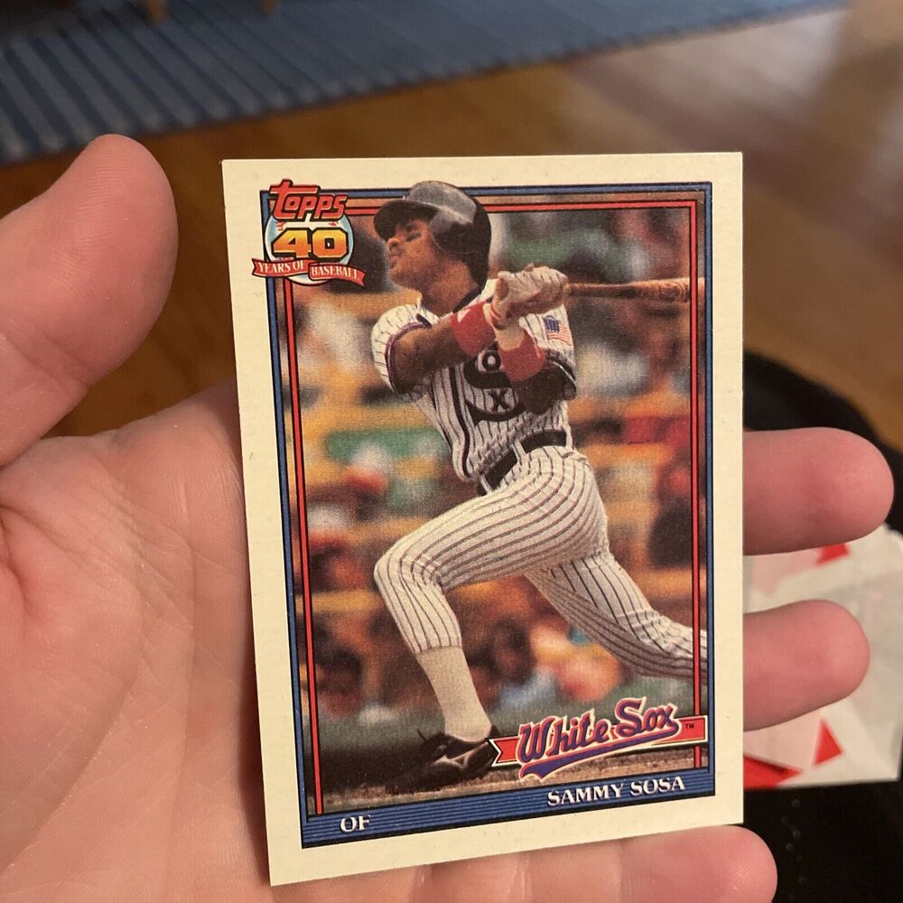 SAMMY SOSA 1991 TOPPS White Sox Error wrong Birth baseball card #414 1st Owner